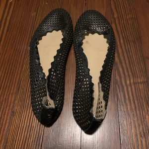 Chloe Perforated Black Flats
